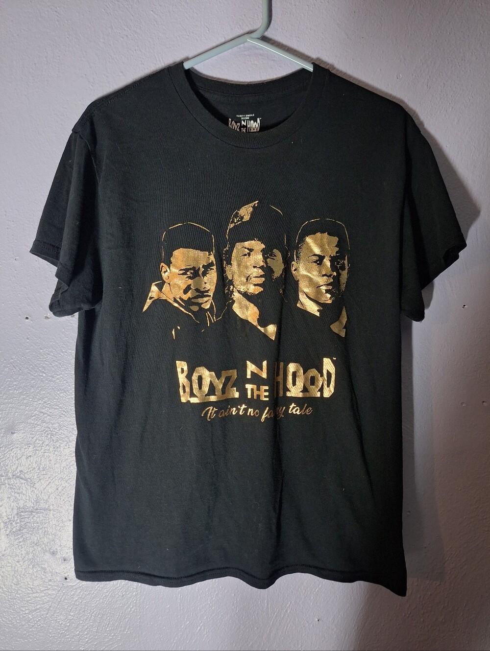 Boyz N The Hood Graphic Tee - Black with Gold Print Size Medium